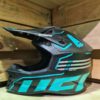 Casco moto UFO intrepid Negro-Azul celeste (1)